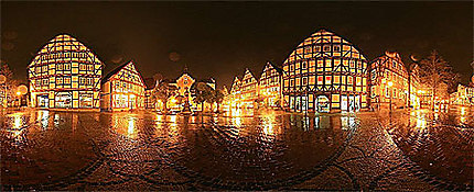 Hofgeismar, le village en soirée, sous la pluie