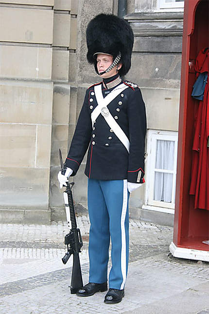 Un garde royal du château d'Amalienborg