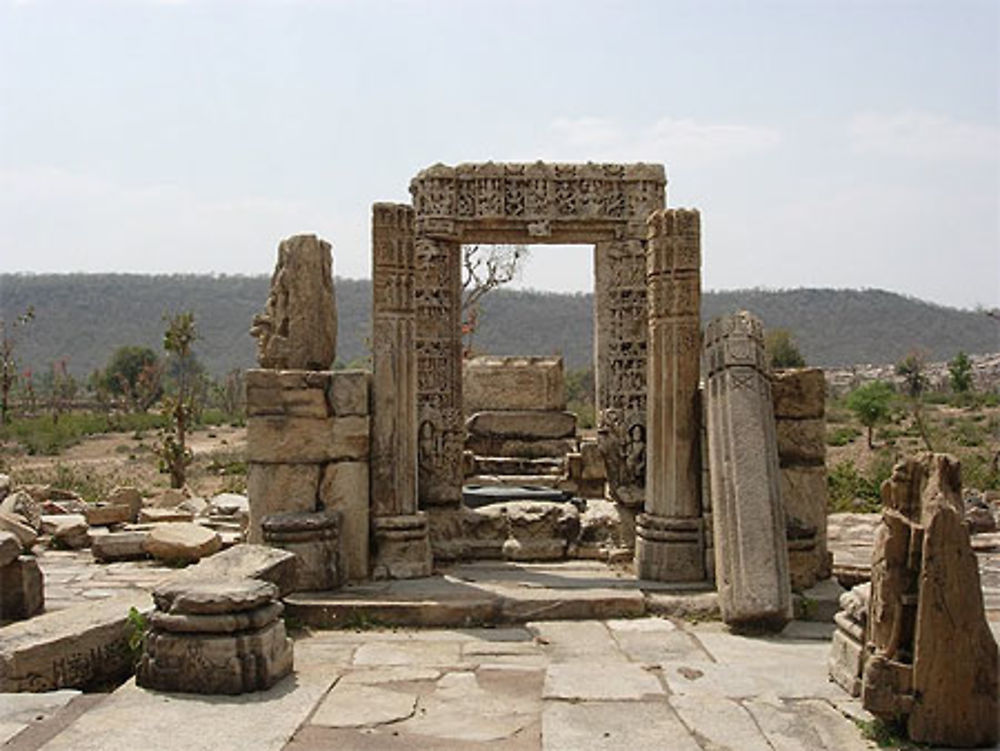 Vestiges de temple à Sariska Sanctuary