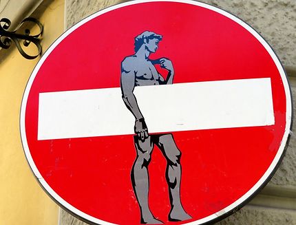 Street art (Clet) à Florence