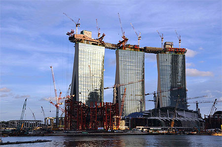 Marina Bay Sands en construction Marina Bay Sands en construction