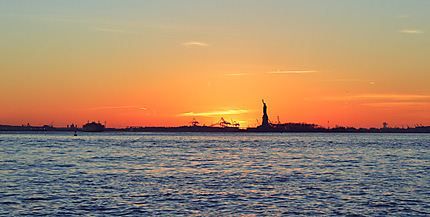Coucher de soleil sur Liberty Island