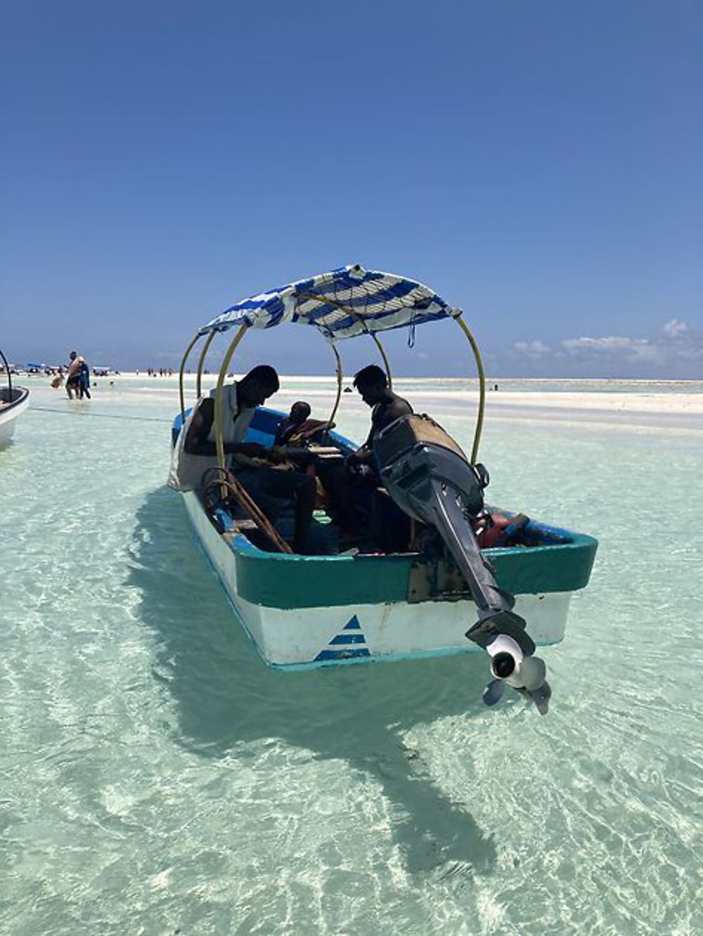 Sur le banc de sable aux abords de l’île de Mnemba