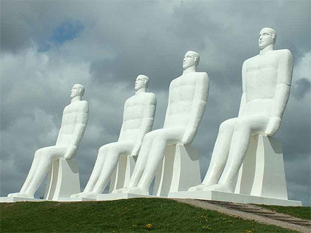 Les 4 géants à Esbjerg face à la Mer du Nord