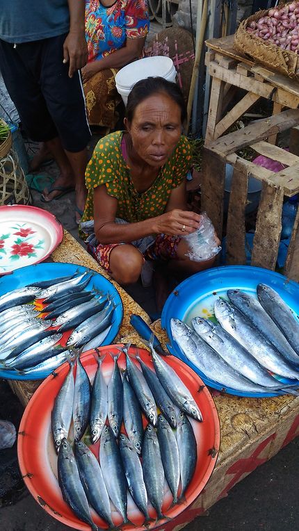 La marchande de poissons à Bali