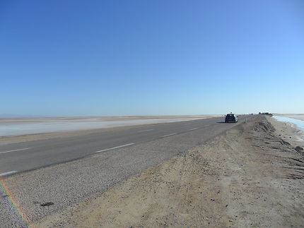 Chott-El-Jerid (Salt Lake road South West Tunisia)