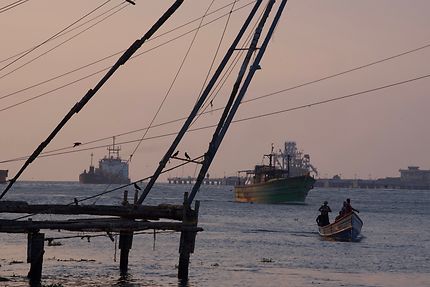 Filets de pêche chinois à Kochi