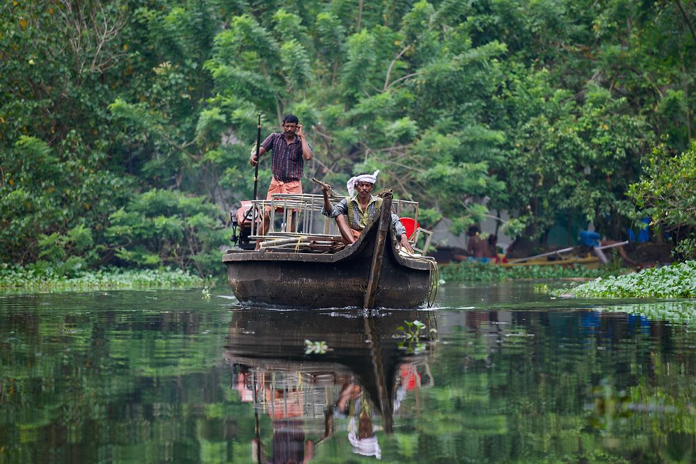 Sur un canal à Alleppey