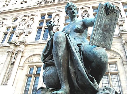 Statue en bronze: la Science