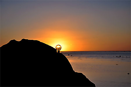 Superbe coucher de soleil à Rarotonga