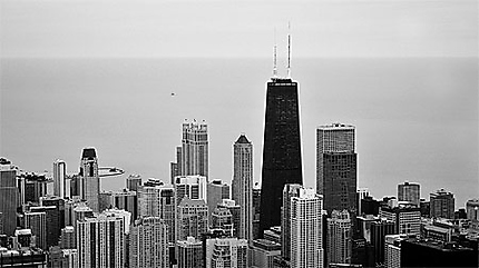 Vue sur Downtown Chicago, le John Hancock Center et le lac Michigan