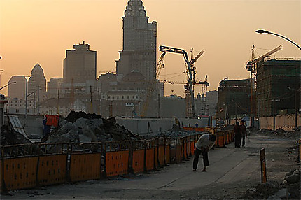 Shanghai, le Bund en chantier
