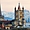 Vue de la cathédrale de Lausanne et des alpes