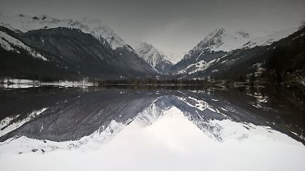 Lac de Génos en hiver