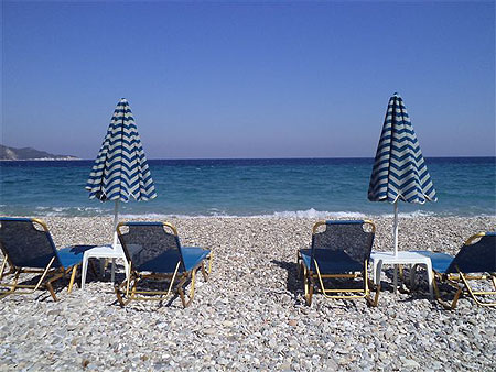 Plage de Kokkari au petit matin Plage de Kokkari au petit matin