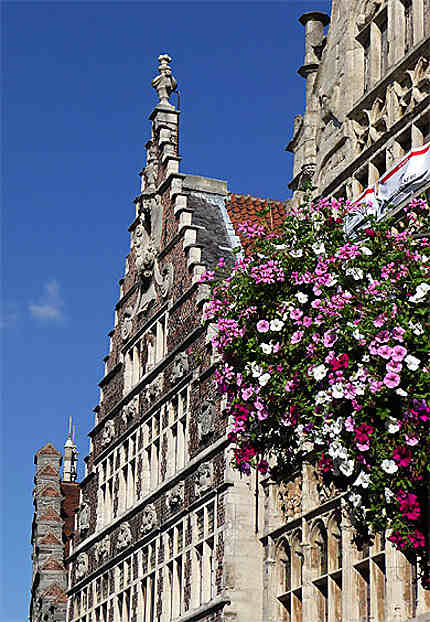 Architecture flamande, Quai aux Herbes, Gand, Belgique