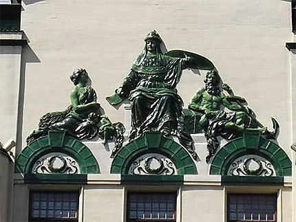 Bâtiment Art Nouveau : détail de la façade