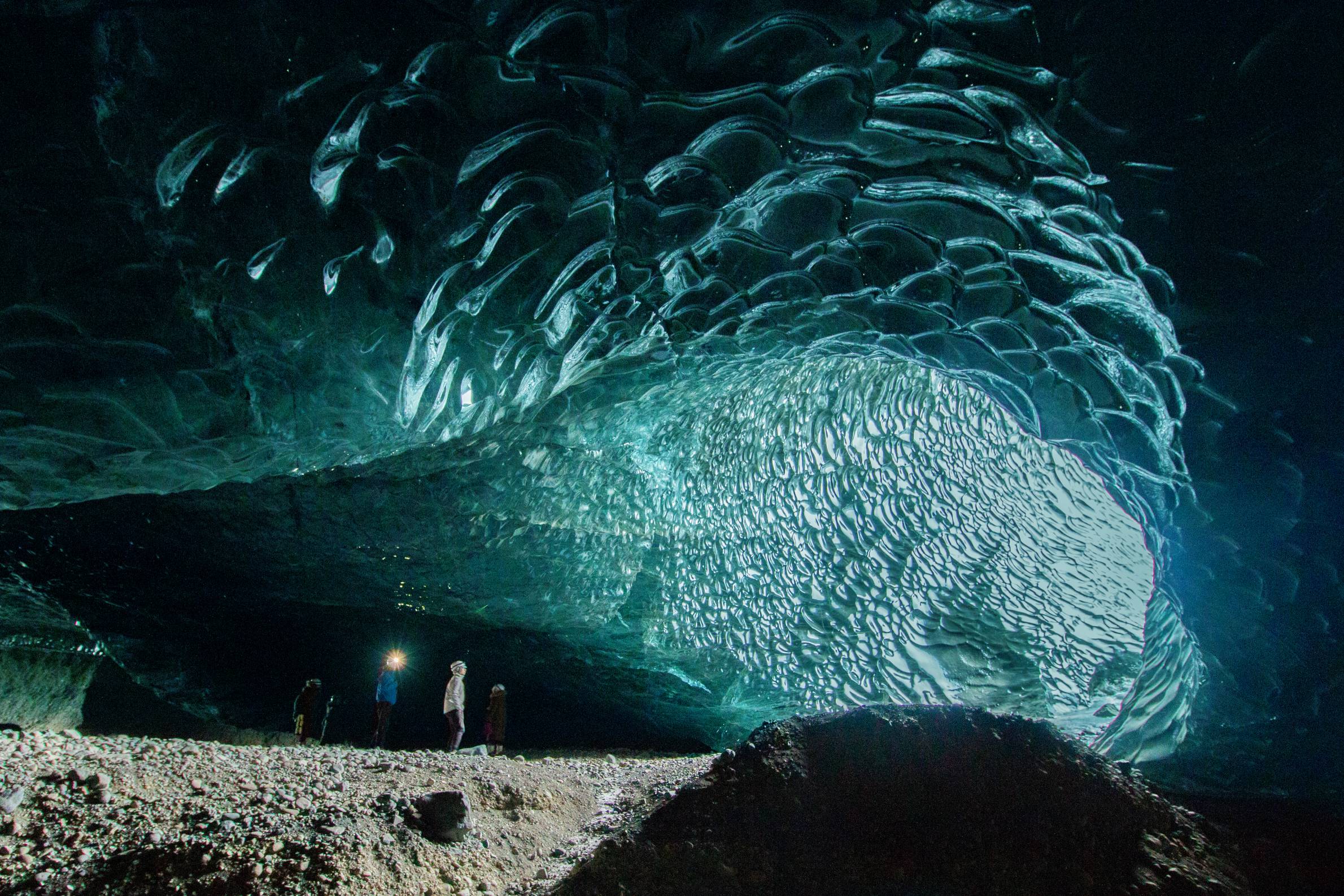 Exploration under the glacier, Vatnajökull Exploration under the glacier, Vatnajökull