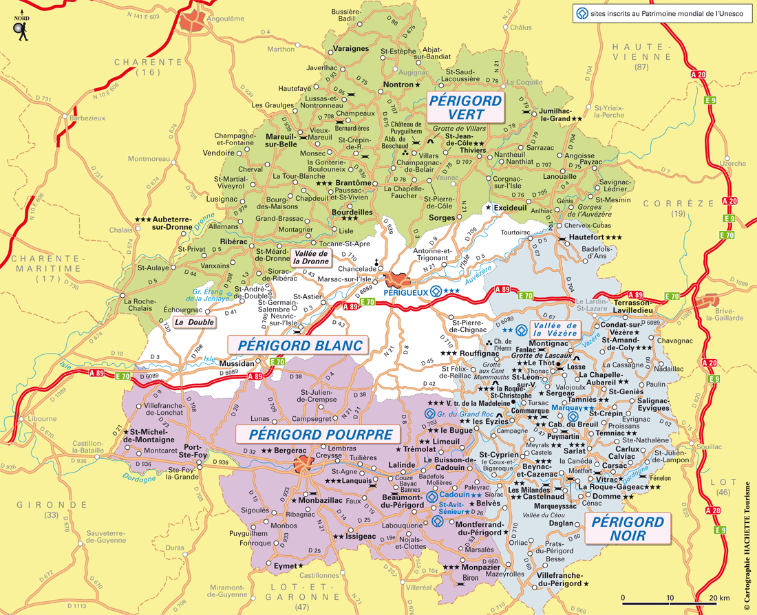 Large Map Of Dordogne France