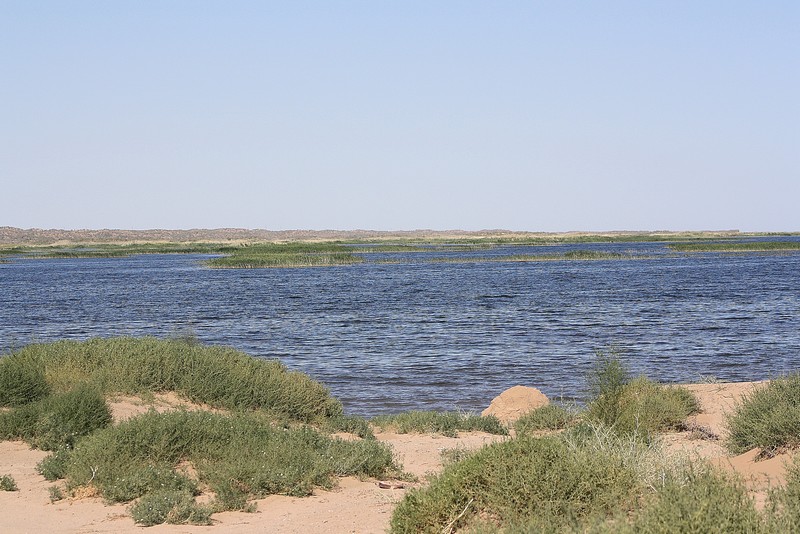 Halte repos au lac Ajdarkul Halte repos au lac Ajdarkul
