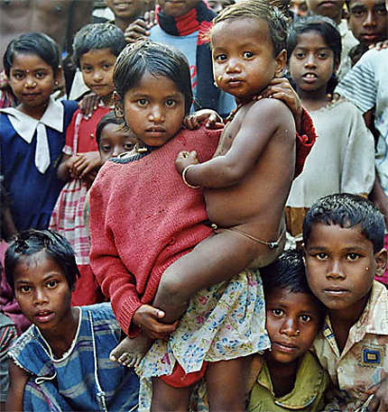 Enfants dans village du West Bengal