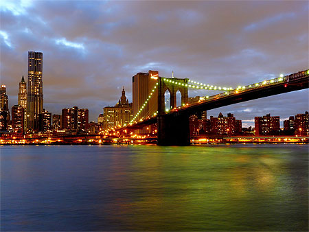 Brooklyn Bridge by night : Ponts : Villes : Nuit : Pont de Brooklyn