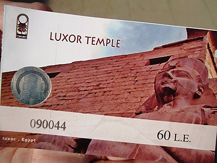 Billet et prix d'entrée pour le temple de Louxor