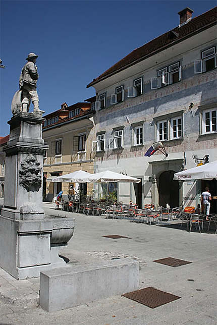 Vue sur la statue de Josipini Hocevarjevi
