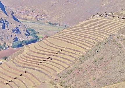 Terrasse de Pisac et ruine Inca