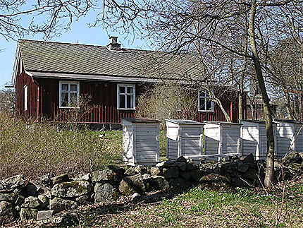 La maison rouge typique suédoise