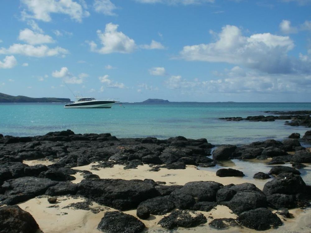 Plage de roches noires