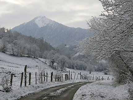 Chemin de Compostelle sous la neige