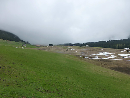 Plateau des Glières sous la brume