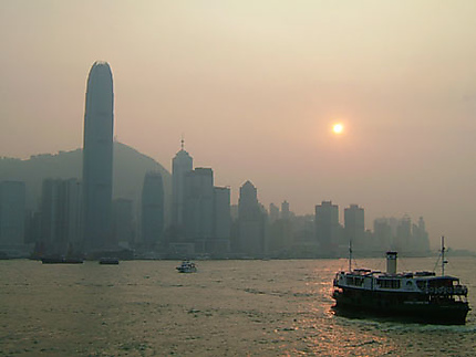 Coucher de soleil sur Hong Kong