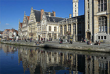 Façades, quai aux Herbes, Gand, Belgique