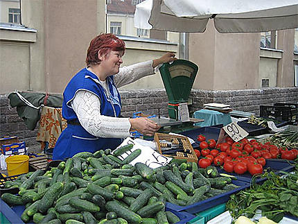 Marchande de légumes et son boulier
