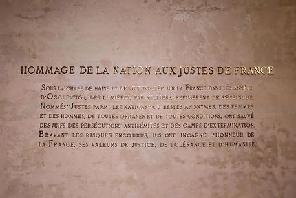 Panthéon, texte émouvant aux Justes de France