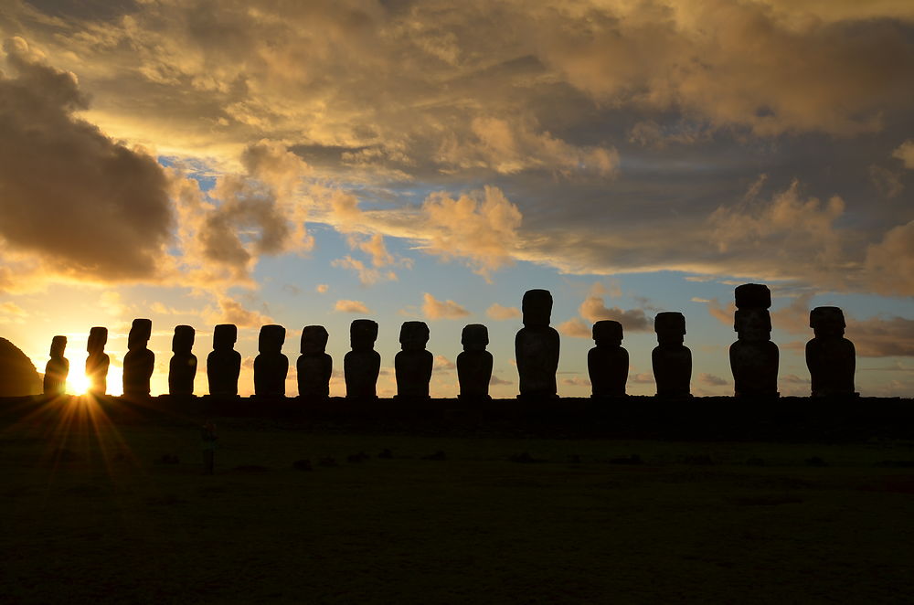 Couché de soleil à l'île de pâques