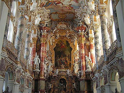 Choeur de l'église rococo Wies Bavière