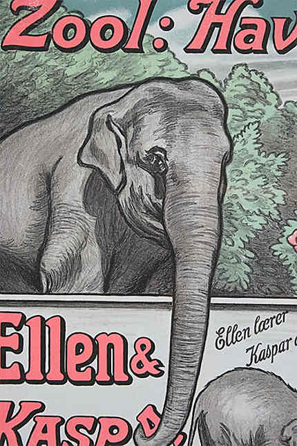 Vieille affiche-les éléphants