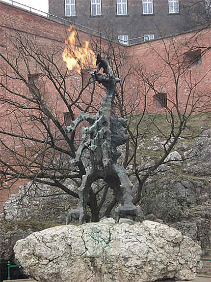 Le dragon en train de cracher du feu