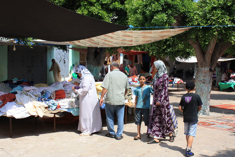 Marché de la laine à Salé, Maroc