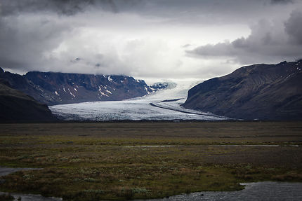 Premières pentes du glacier Vatnajökull, Islande