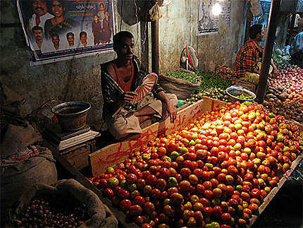 Sur le marché de Puduchery...