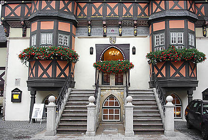 L'entrée de l'hôtel de ville à Wernigerode