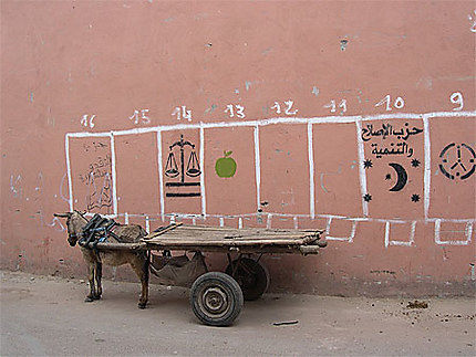 Panneau électoral à Marrakech
