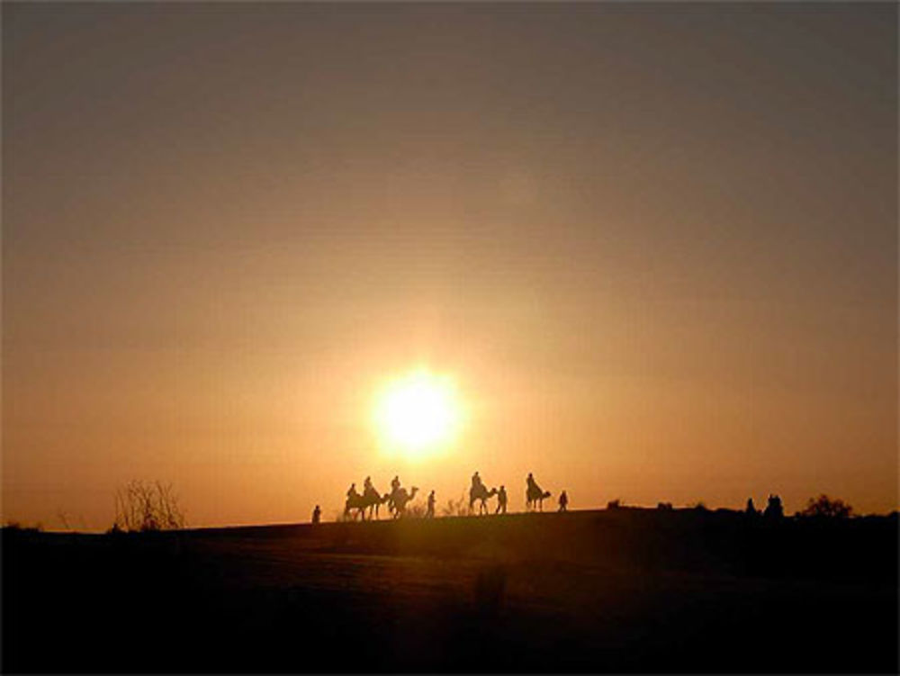 Coucher de soleil dans les dunes de Nefta