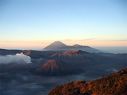 Mt Bromo at sunrise from Mt Penanjakan
