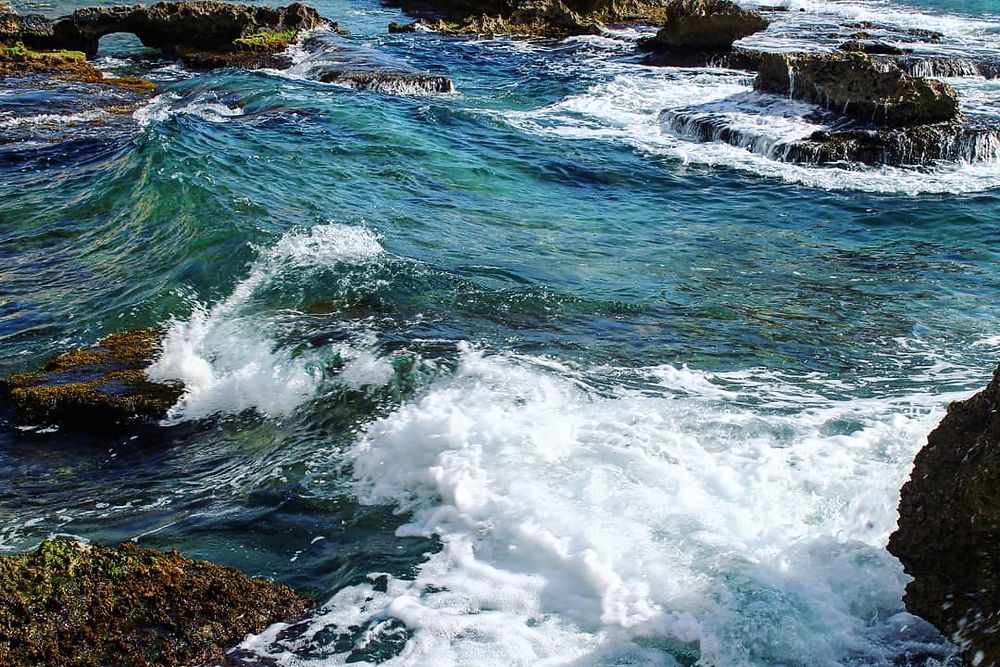 Vague en camaïeu de bleu