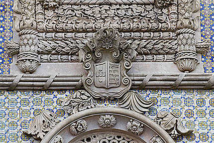 Sintra - Palais national de Pena - Détail décor façade